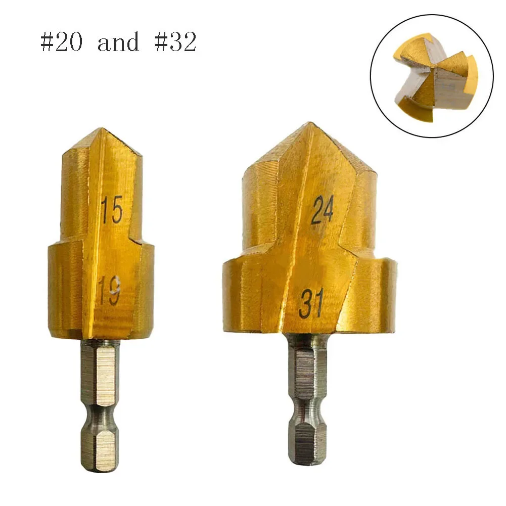 

PPR Drill Bit 2pcs 6.35mm Hexagon Shank Step Drill Plumber Water Pipe Puncher Drill Bit 20/25/30 Expansion Punch