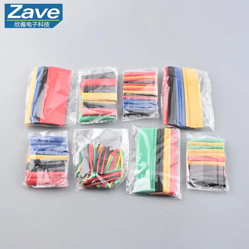 164pcs Heat Shrinkable Tube Kit Shrinking Assorted Polyolefin Insulation Sleeving 2:1 DIY Wire Repair shrink tube
