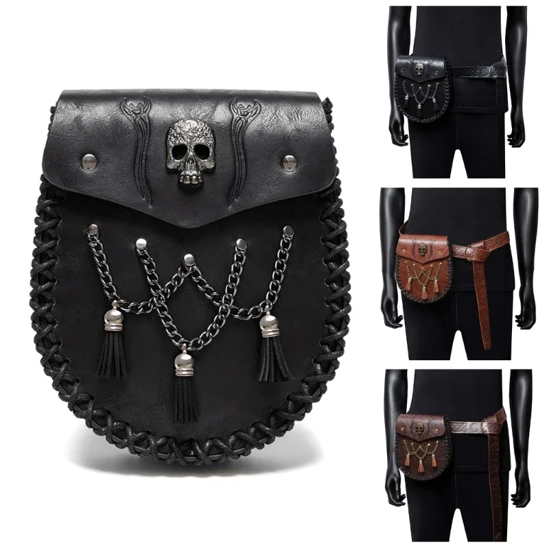 

Medieval Waist Pack Leather Belt Pouches Waist Bag LARP Costume Accessories for Women Man Leather Fanny Pack Y1QD