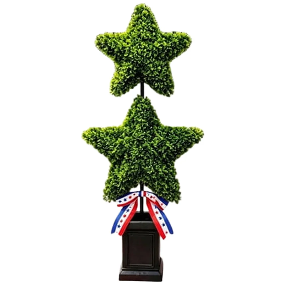 Artificial Plant 60cm for Outdoor For Garden Patio Balcony Decoration with Butterfly Bow Design Potted Faux Plant