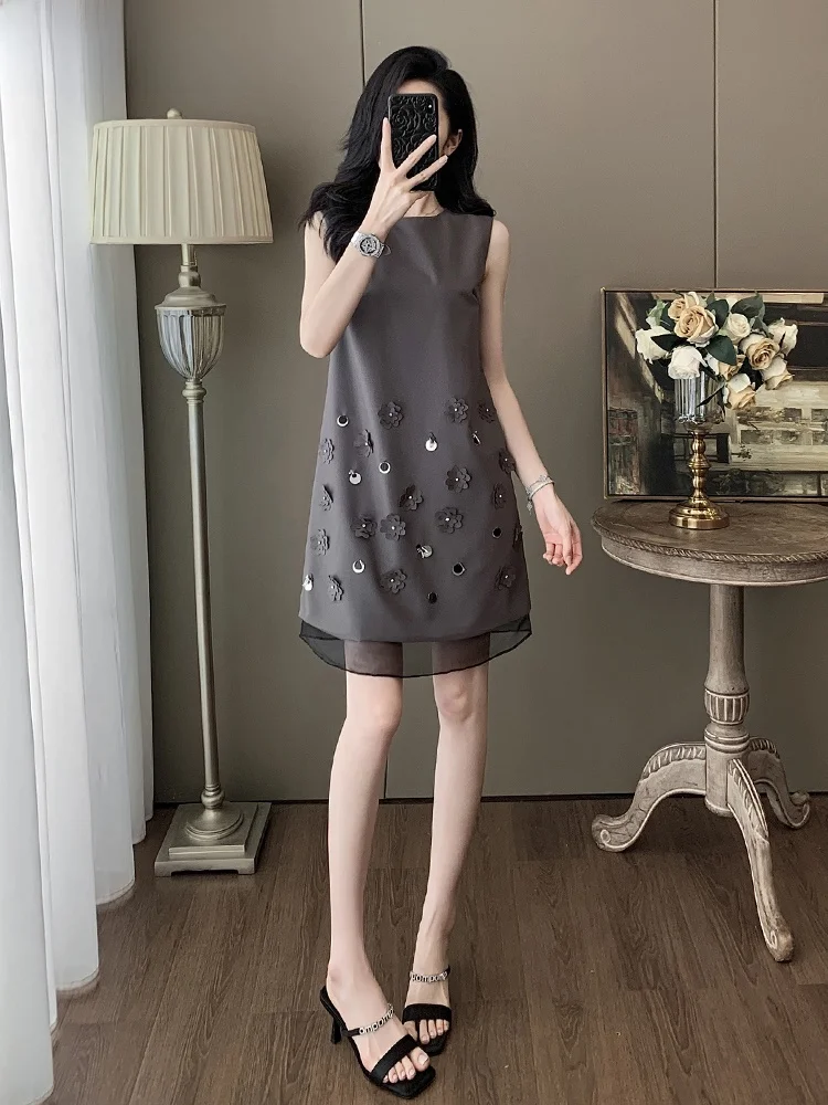 

Летняя юбка миди La Chapelle с цветочным 3D-принтом, круглым вырезом, завышенной талией, А-силуэта, новая коллекция 2025 года