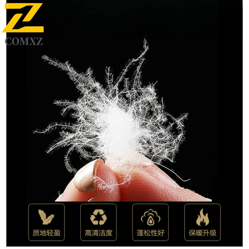 COMXZ Winter Down Jacket Men New Luxury Hooded Commute Office Lightweight Down Coat Trendy 90% Duck Down Thickened Warm Parka