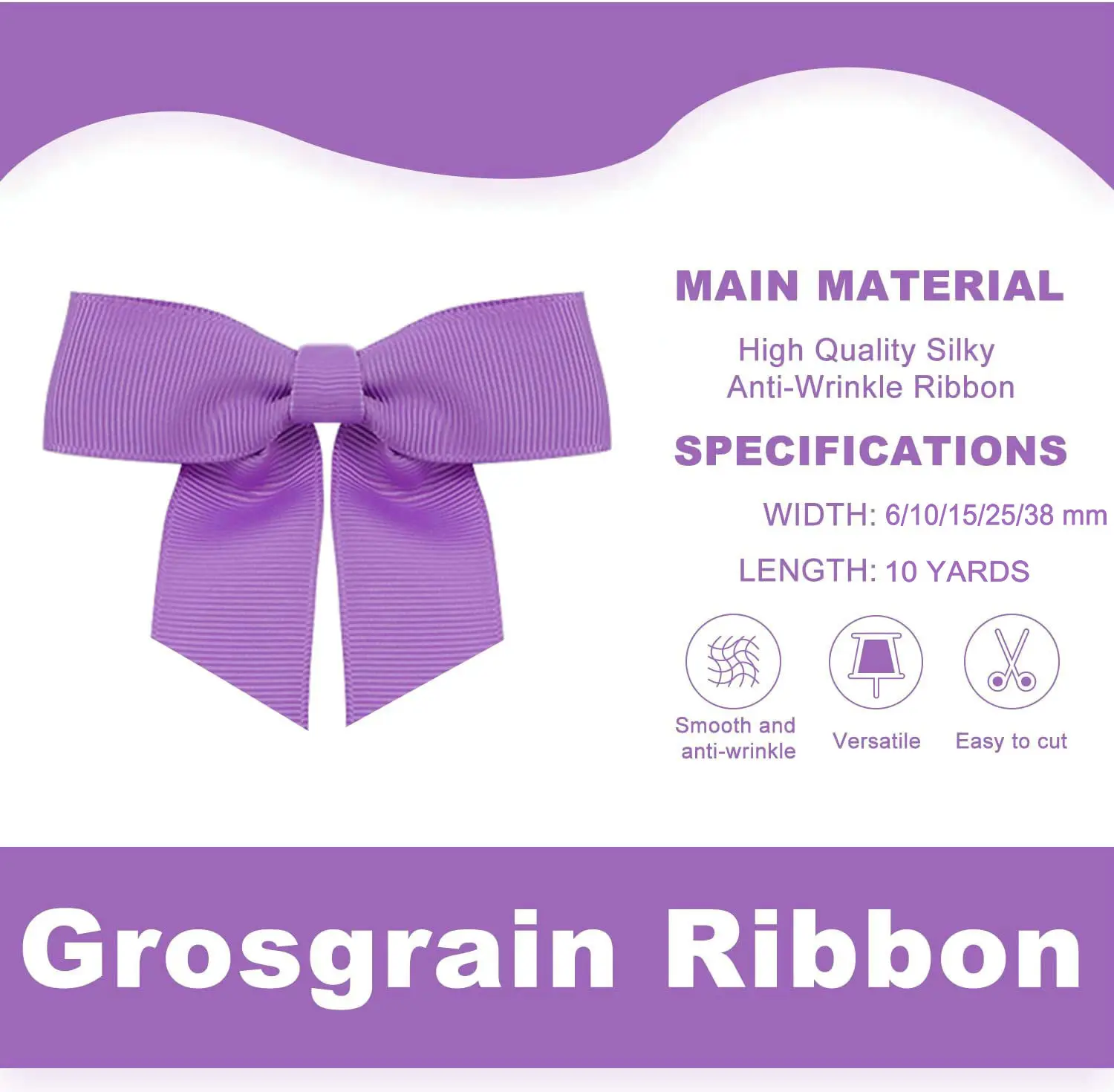 10 Yards solides Ripsband zum Basteln, Hochzeit, Blumen, Nähzubehör, Bastelband für Geschenkverpackungen, DIY-Haar-Accessoires – Detail 7