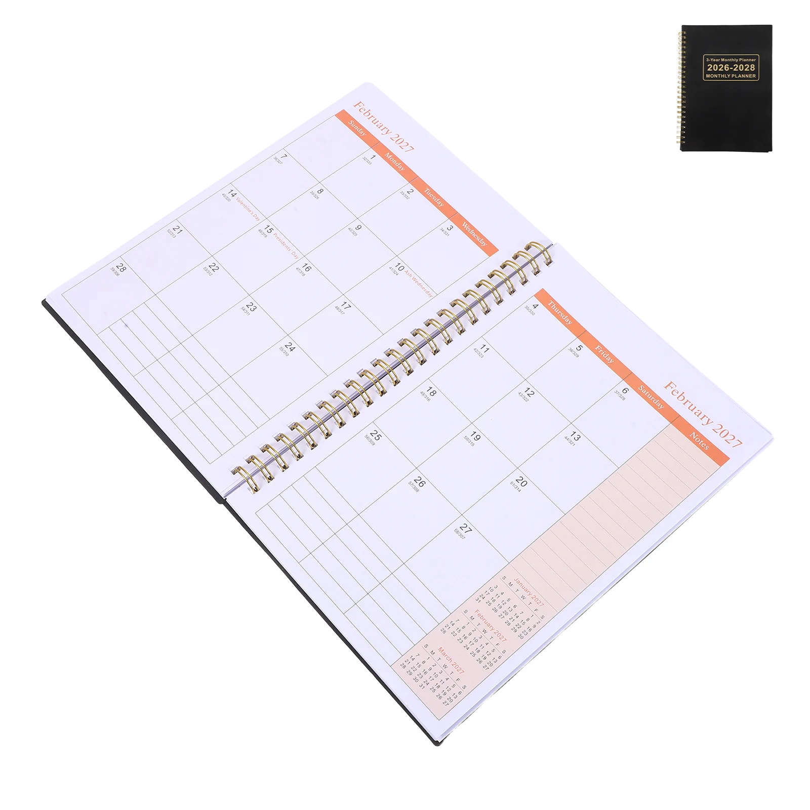 

Monthly Calendar Planner Notebook 2026-2028 Academic Planner Portable Monthly Agenda Notepad for Study Work Goal Tracking