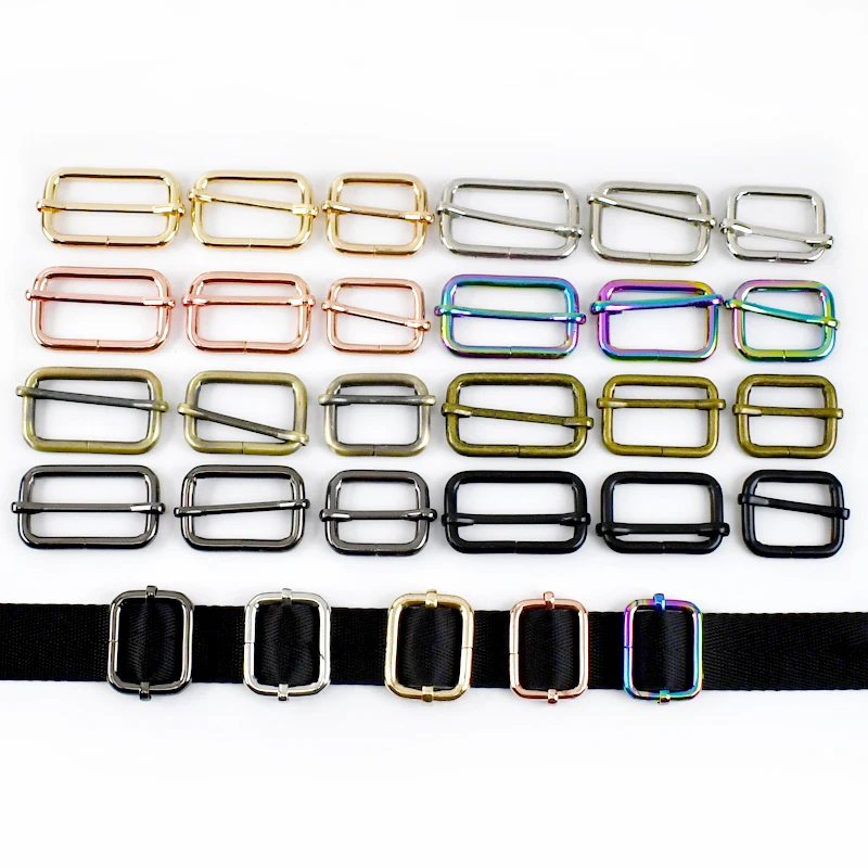10 Stück 20-50 mm Metallschnalle, Dreifach-Gleitschließe, Haken für Haustierhalsband, Taschenriemen, Gurtband-Schnallen, DIY-Hardware-Zubehör – Detail 3