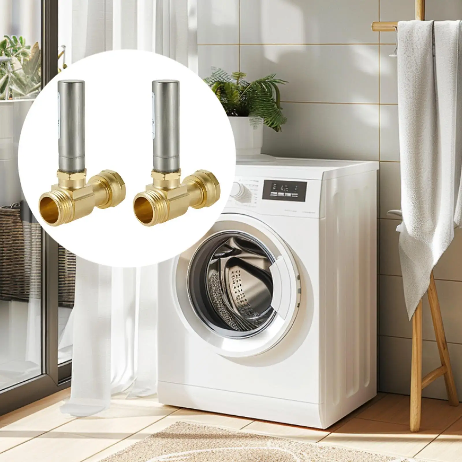 

2x молоток для воды, латунная резьба 3/4 дюймаNH для стиральной трубы, кухонной стиральной машины