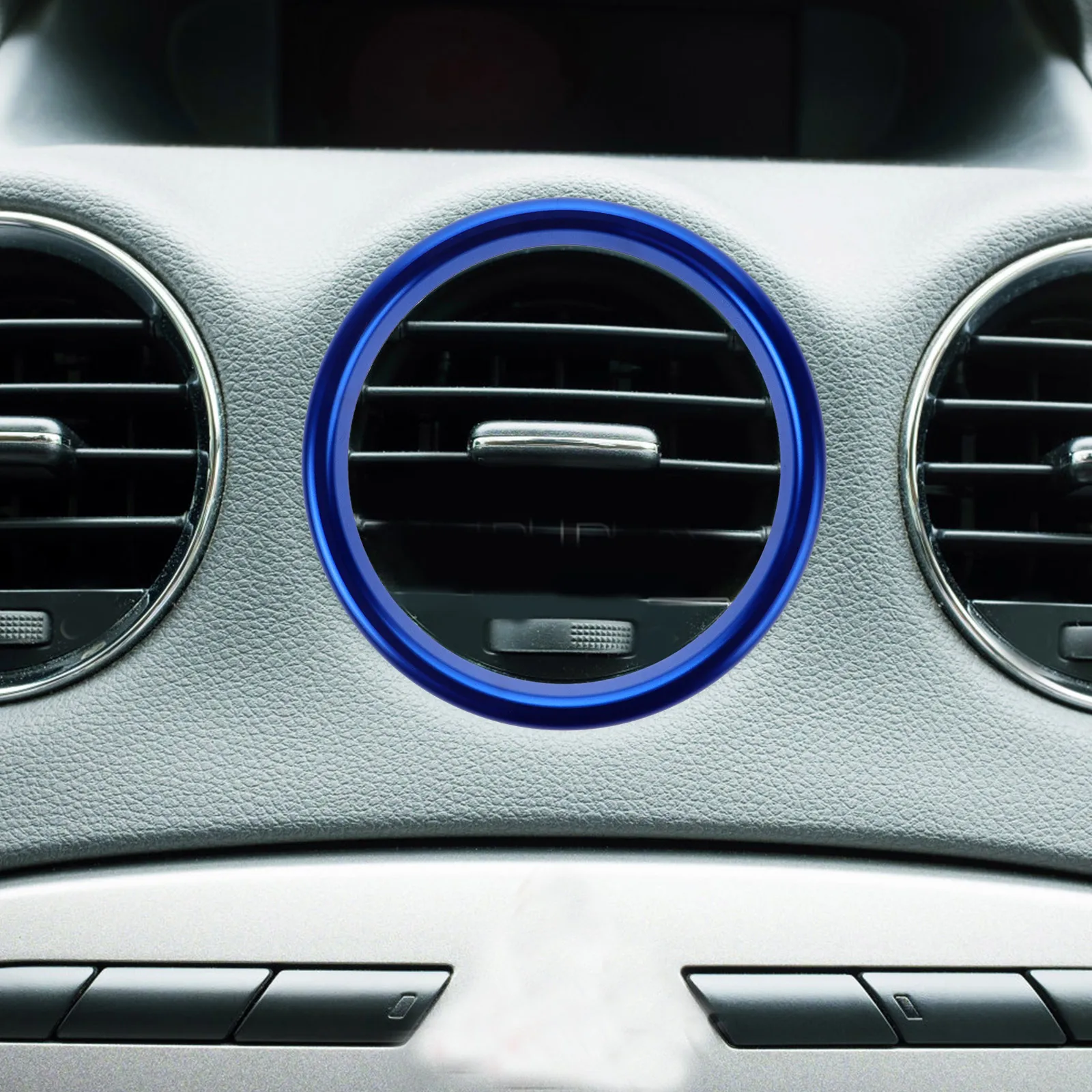 

Air Conditioning Vent Trim Ring Aluminum Alloy Decorative Cover Vehicle Interior Accessories Auto Car Center Console Knob Blue