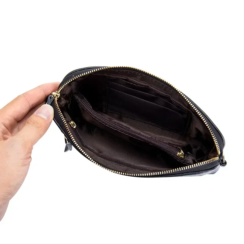 Fashion Genuine Leather Women Day Clutches Bags Lady Zipper Handbag Cowhide Casual Pouch Case Wrist Bag For Girls Bolsa Feminina