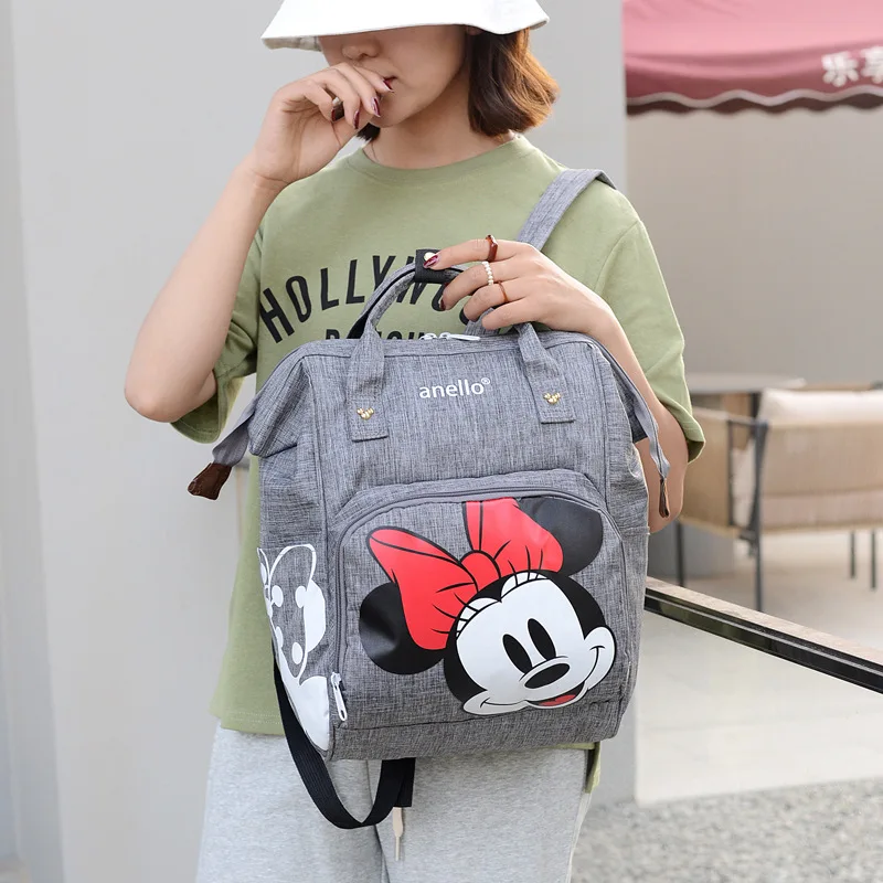

Студенческая большая вместительная сумка для хранения, сумка с героями мультфильмов, новая сумка для подгузников с героями мультфильмов Диснея, рюкзак с Микки Маусом, школьная сумка для девочек и мальчиков