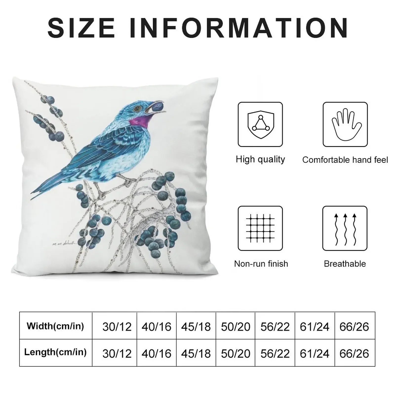 Natterer's Cotinga Pillows and Totes Throw Pillow Pillow Case Christmas Sofa Decorative Covers pillow