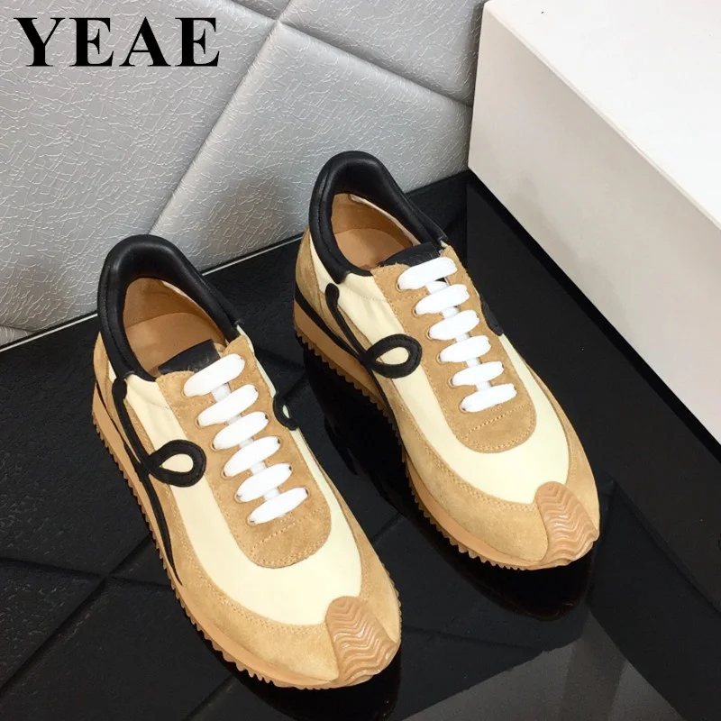 Women\'s Thick Sole Casual Sneakers Men Fashion Leather Vulcanized Shoes Designer Trainers Platform Lace Up Walking Shoes 2023