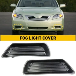 2Pcs Front Lower Bumper Fog Light Cover Black Hole Grill Decor Black For Toyota Camry 2007 2008 2009 Without Fog Lamp Right&Left