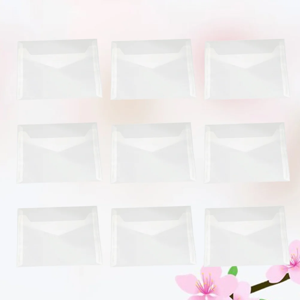 50 Pcs Paper Envelopes Security-tinted for Card Letters Greeting Cards White Envolope Open The Window