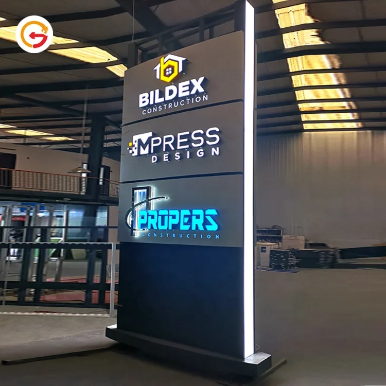 JAGUARSIGN fabricante personalizado al aire libre Hotel negocios iluminado LED Pylon Sign comercial centro comercial Pylon Sign publicidad