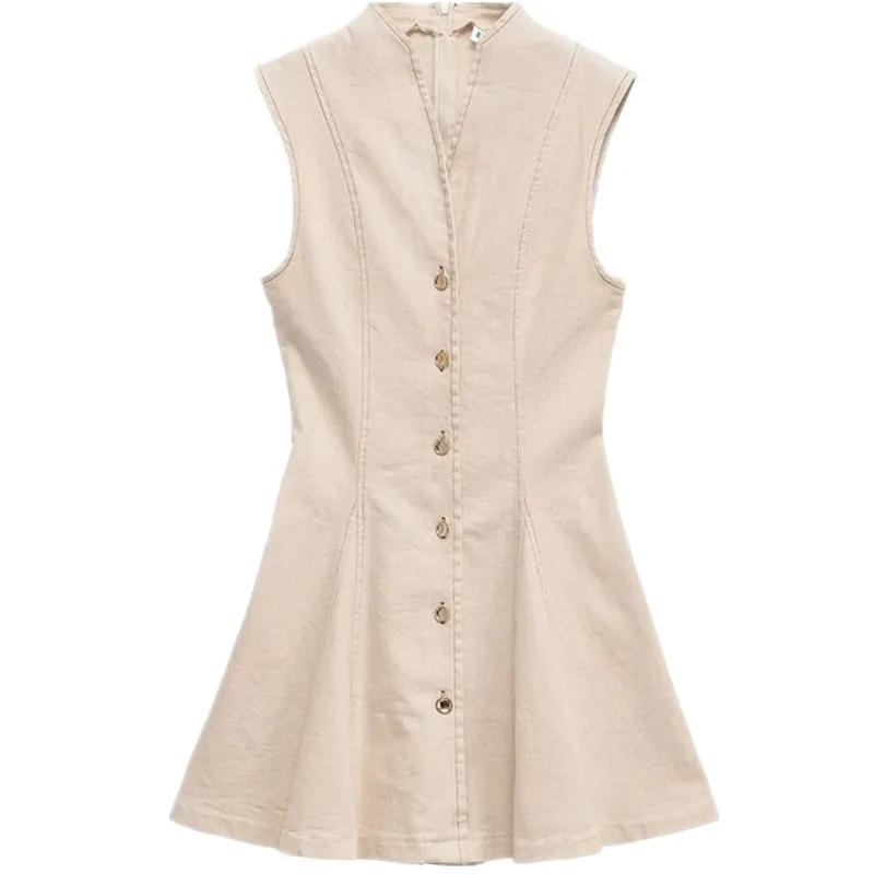 فستان صيفي جديد لعام 2025 بدون أكمام، متعدد الاستخدامات، قصير، أنيق، مناسب للتنقلات اليومية، يناسب جميع الإطلالات، خفيف الوزن. #3