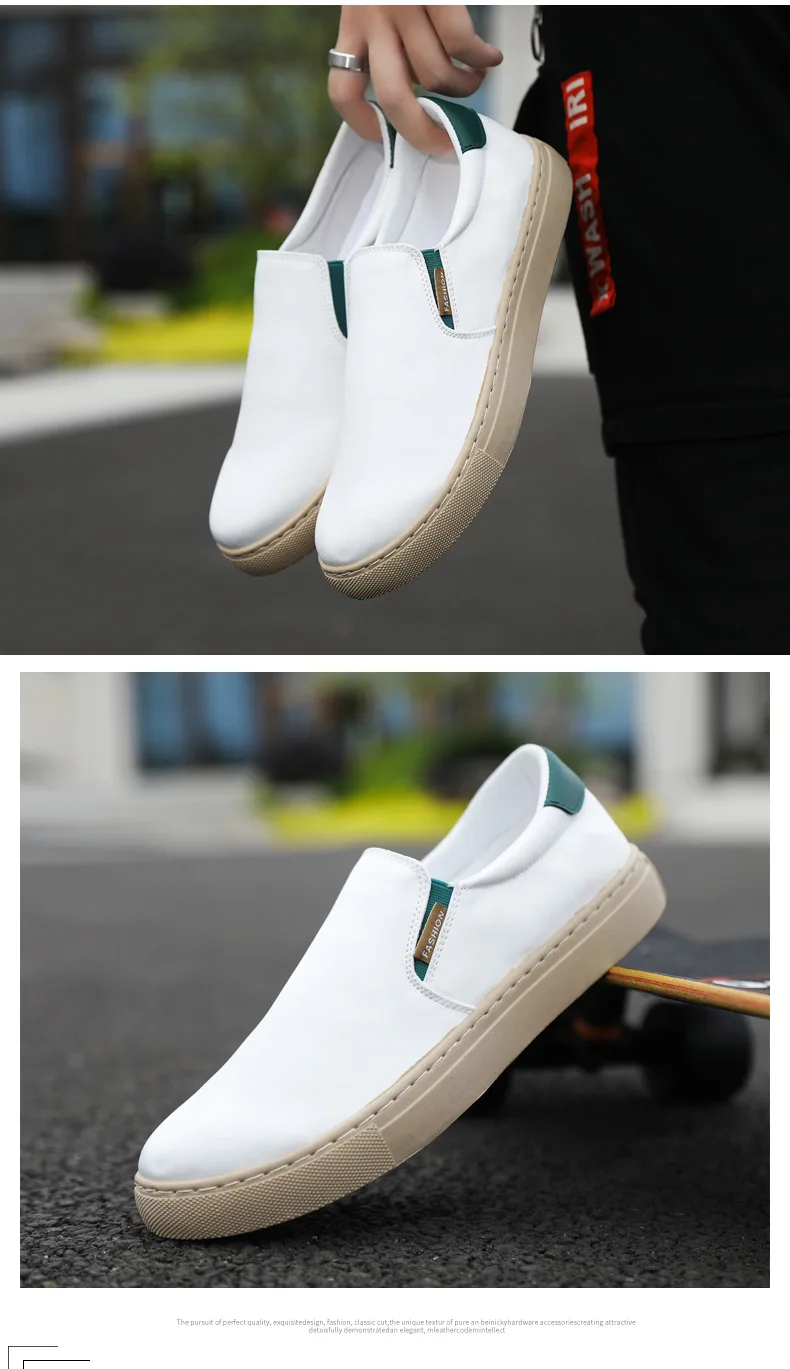 Neue weiße Slip-On-Leinenschuhe für Herren, vulkanisierte Sneakers, Studenten- und Jungen-Loafer, Espadrilles, lässige Herren-Fahr- und Golfschuhe, Größe 47 48. – Detail 12