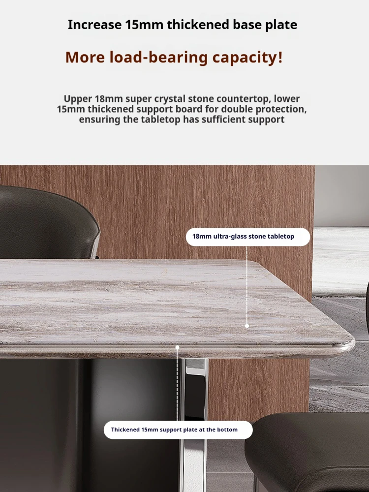 Tavolo da pranzo moderno in stile italiano Set Tavolo di lusso in pietra super cristallo con piano in marmo naturale, tavolo da pranzo rettangolare personalizzato