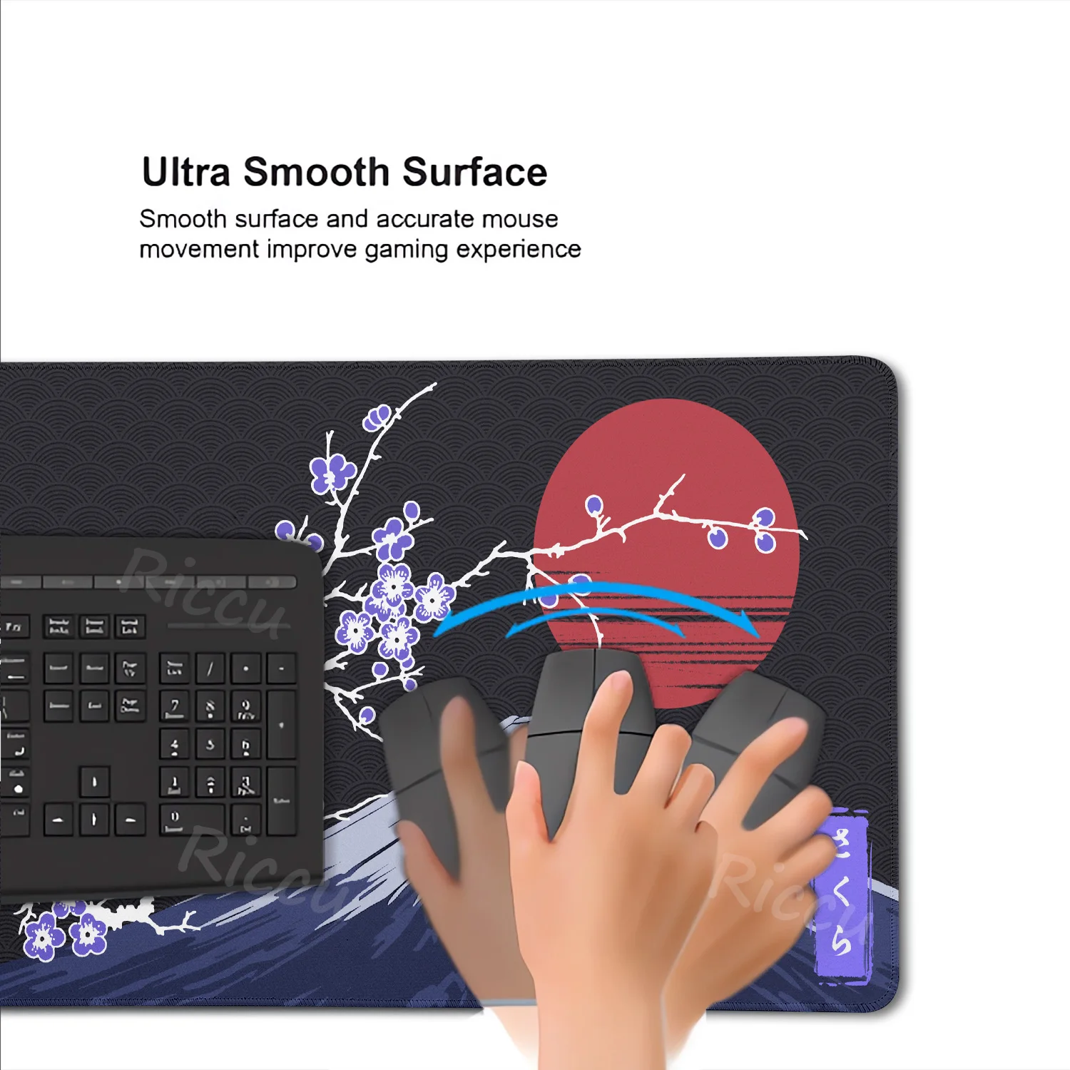 Mouse Pad Japanese Sakura Gamer Computer Accessories Gaming Laptops Rubber Mausepad Deskmat Mousepad Keyboard Pc Cabinet Pads