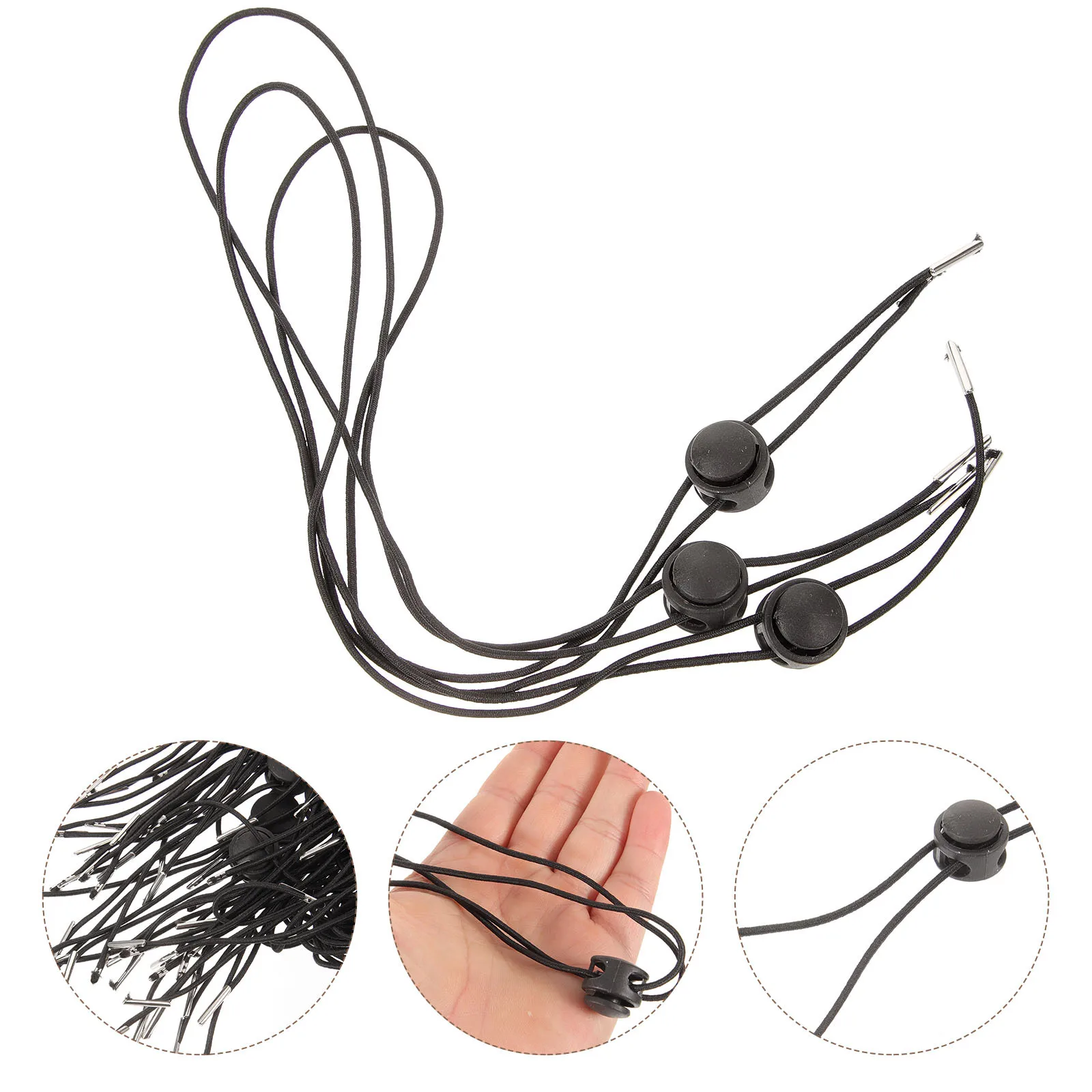 

30Pcs Adjustable Elastic Hat Chin Strap Windproof Rope Fastener Sun Hat Strap for Outdoor Activities Hiking Camping Travel