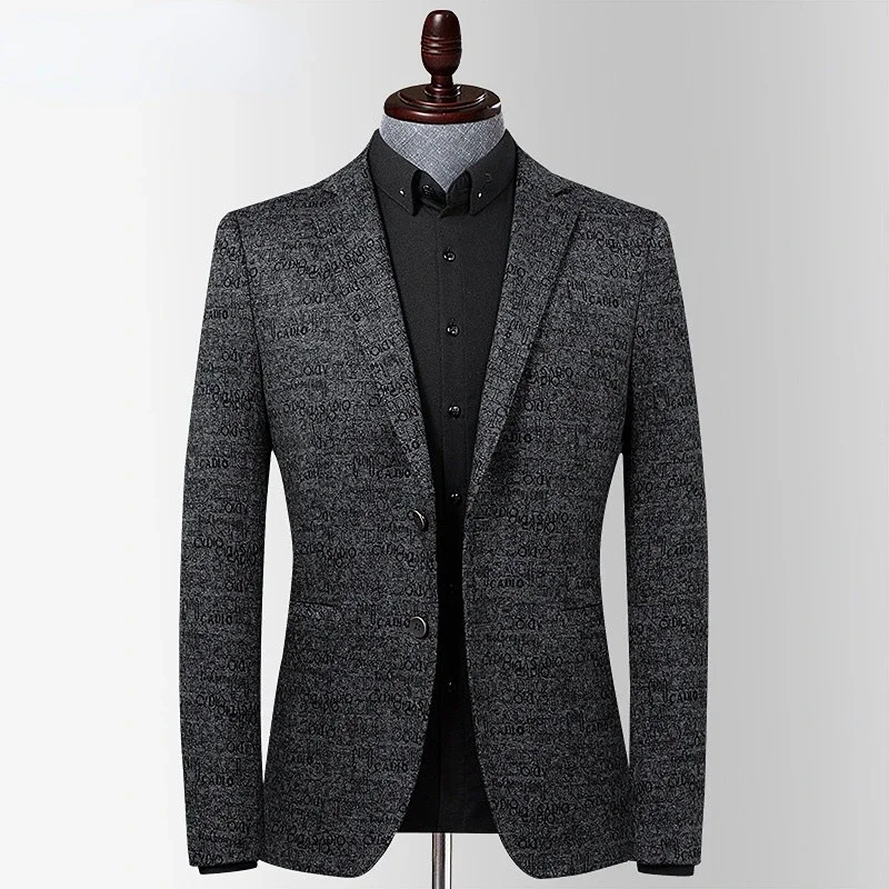 

Men Jacket Business Casual High Quality Party Wedding Clothing Slim Fit Outwear Autumn Winter Wool Fabric Coat
