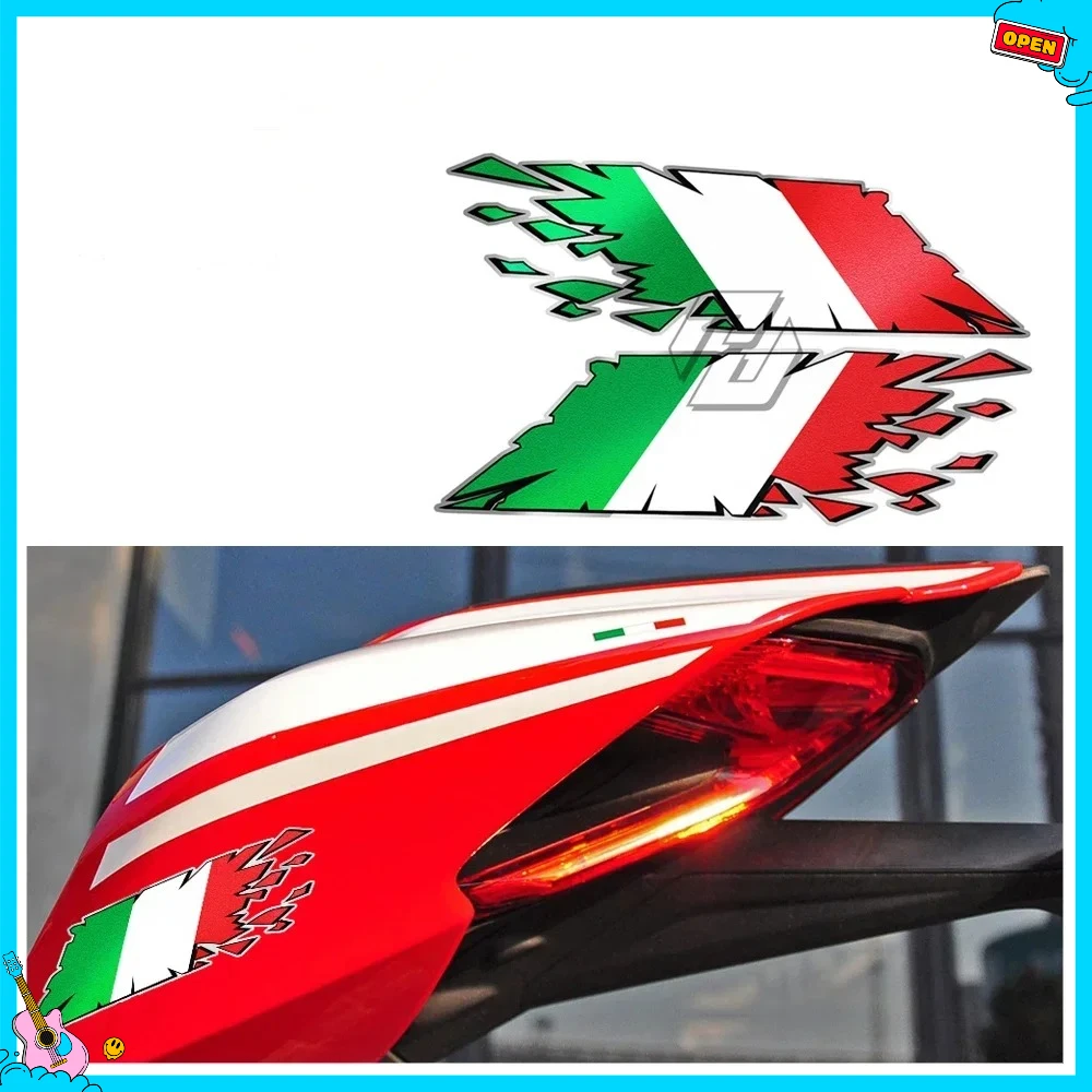 

Motorcycle Stickers Tank Decals Italian Flag "rip" Style