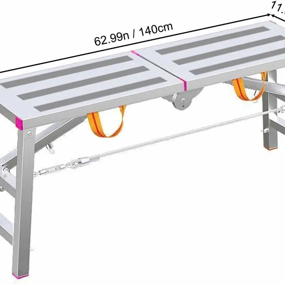 Portable Steel Scaffolding Platform for RV Maintenance, Painting, and Decorating (Size: 160x30)