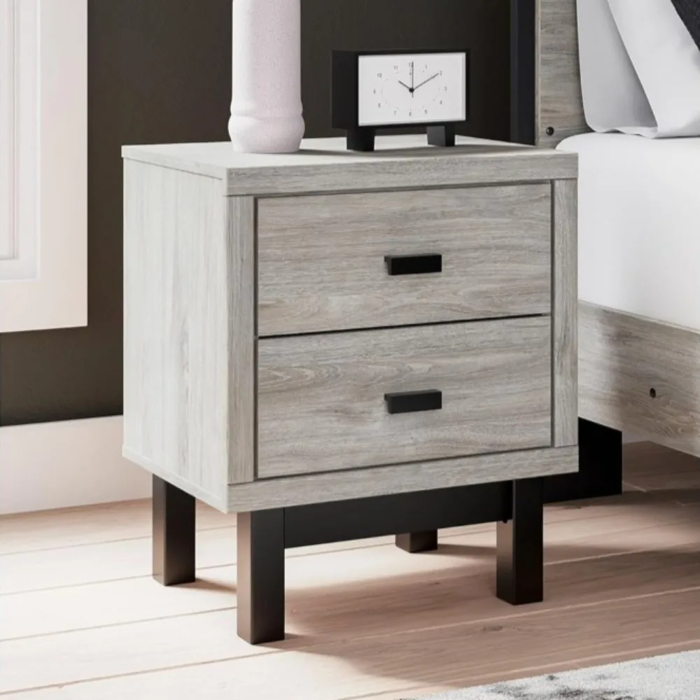 Vessalli Contemporary 2 Drawer Nightstand with Wireless Charging and USB Ports, 25