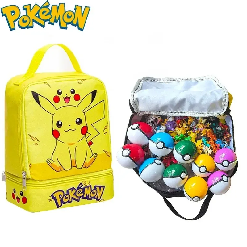 

144Pcs/Set Pokemon Anime Figure with Storage Bag Kawaii Pikachu Action Figures Pokeball Dolls for Children Toys Gifts