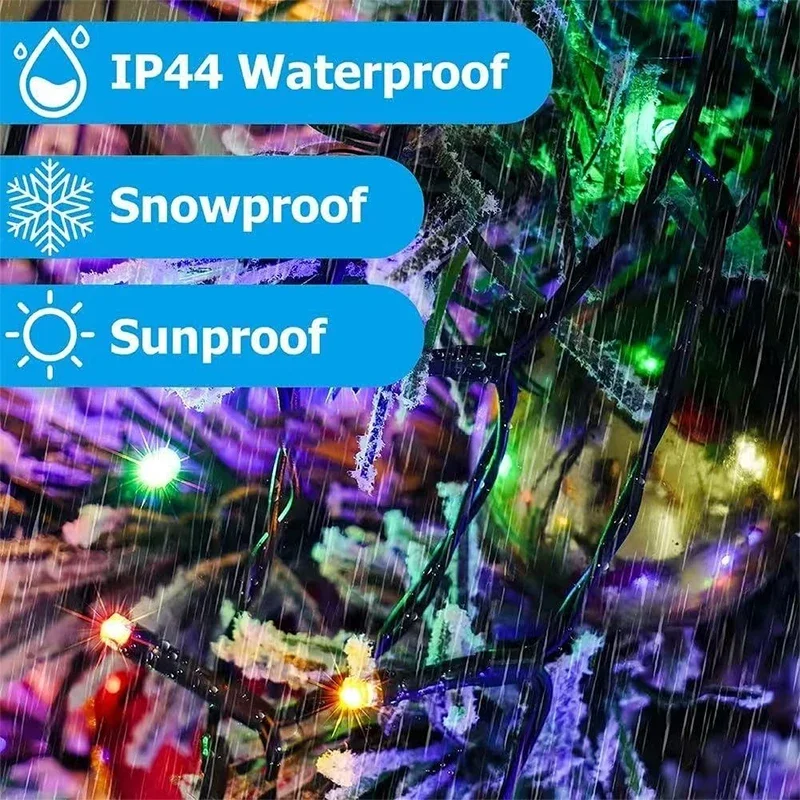 Happy Christmas LED Light String Ring Atmosphere Christmas Tree Star Top Decorative Lamp Christmas Happy Holiday Lighting String