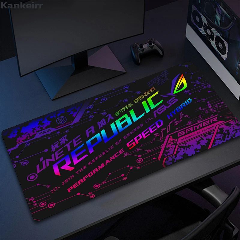 Asus Rog Black Mause Pad Anime Mouse Mats Gaming Computer Desk Mat Mouse Carpet Pc Accessories Gamer Mouse Pad Speed Rubber Mat
