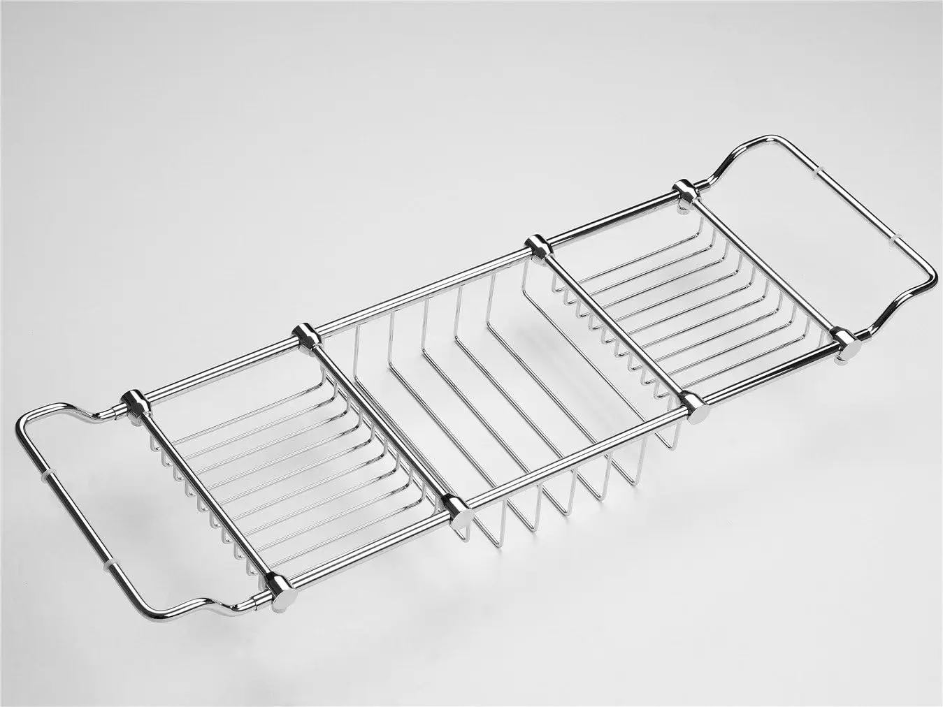 Over Bathtub Racks Expandable Bath Caddy for The Elegant Tub Chrome Polished