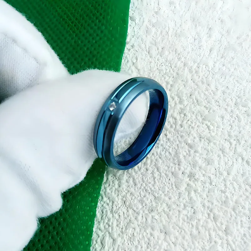 

Titanium Zirconia Couple Rings for Men Women - Hypoallergenic Wedding Bands, Minimalist Luxury Jewelry Gift for Anniversary