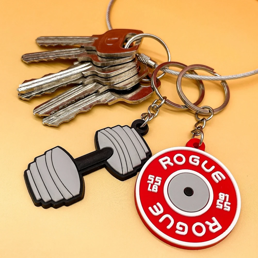 Single-sided barbell keychain for women key ring creative car key chain sports keychain key holder portachiavi llavero bag charm view 2