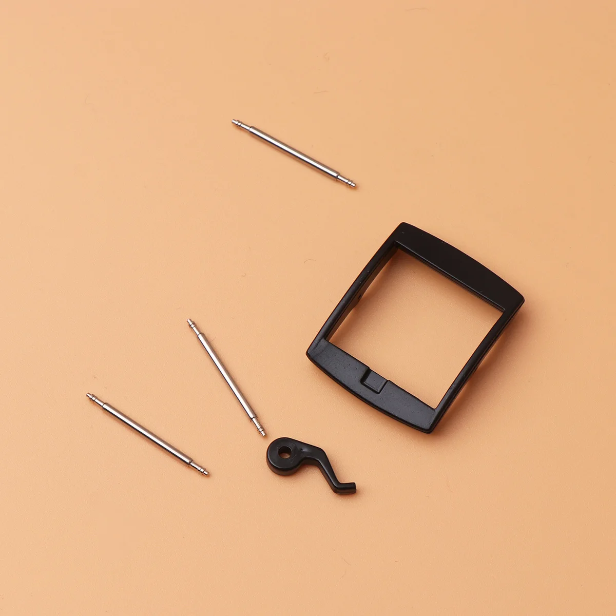 

4Pcs Plastic Watch Band Buckle Black Simple Style for Silicone Electronic Watch Strap Accessory