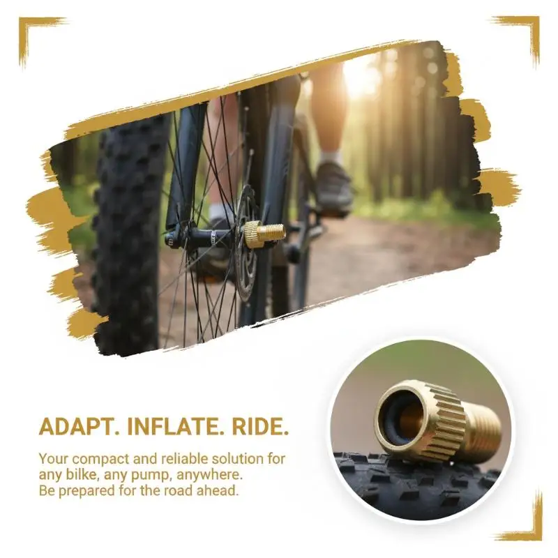 5PCS Bike Valve Adapter Presta to Schrader Copper Air Tire Converter Set Essential for Cyclists Compatible with Car Pump Tools