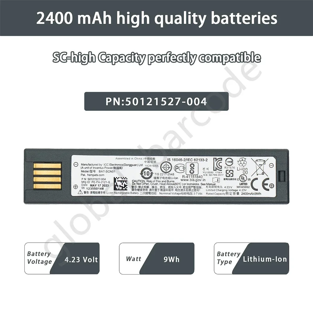 10PCS BAT-SCN01 2400mAh Battery For Honeywell NCR 3820 4820 1202G 1902GHD GSR 1452G 4820