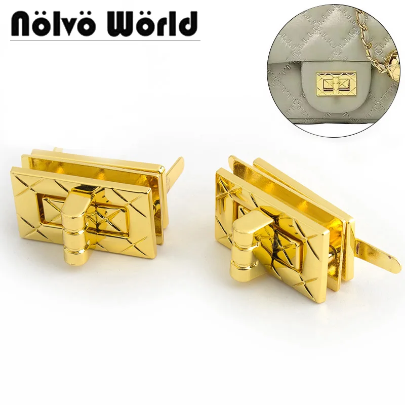 5-10-30pieces 33x19mm fashion bag rettangolare lock K gold borse lock hardware Twist lock