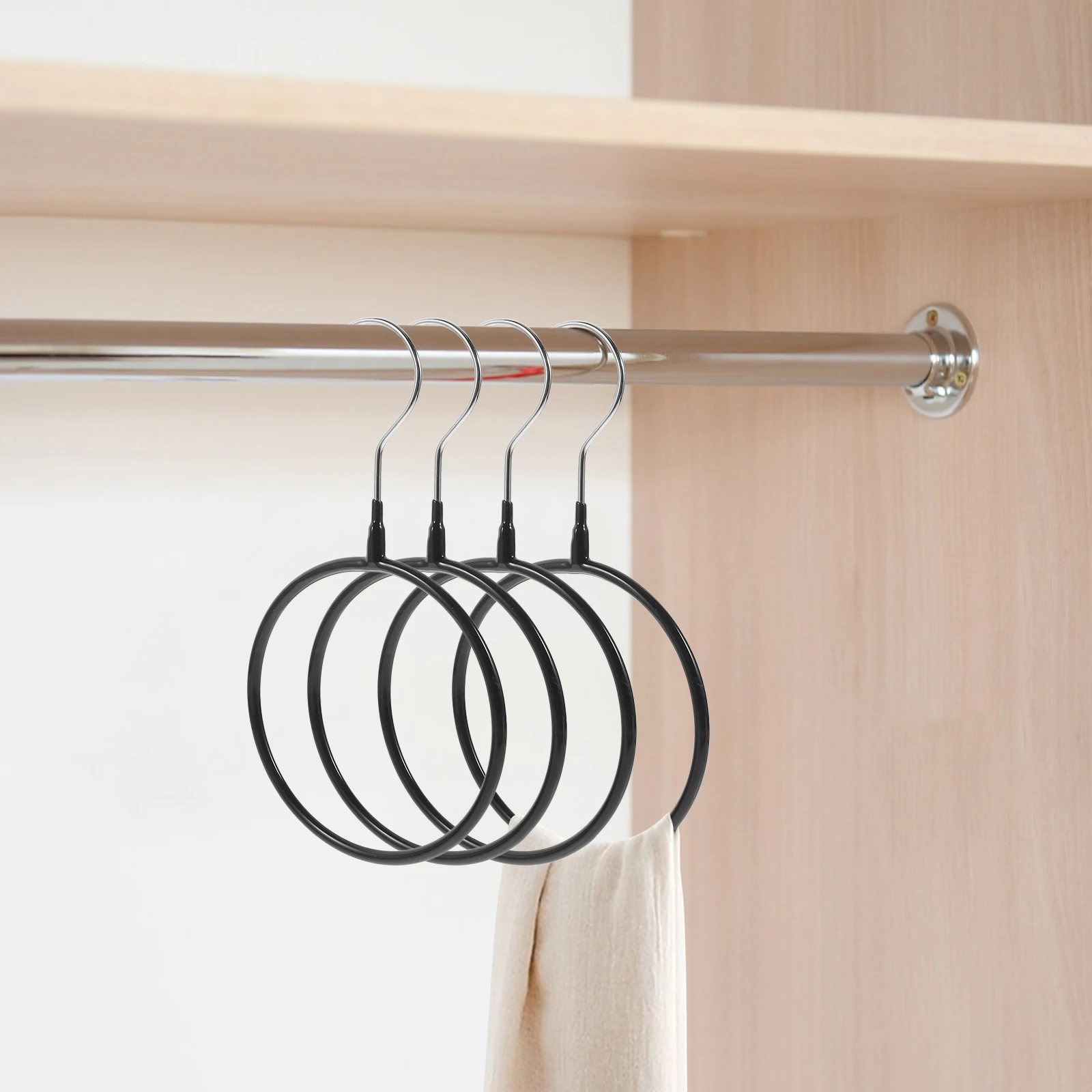 

10pcs Scarf Hanger Tie Rings Holder Organizer For Scarves Shawls Belts Closet Space Saving Multi-Functional Clothes Rack Home