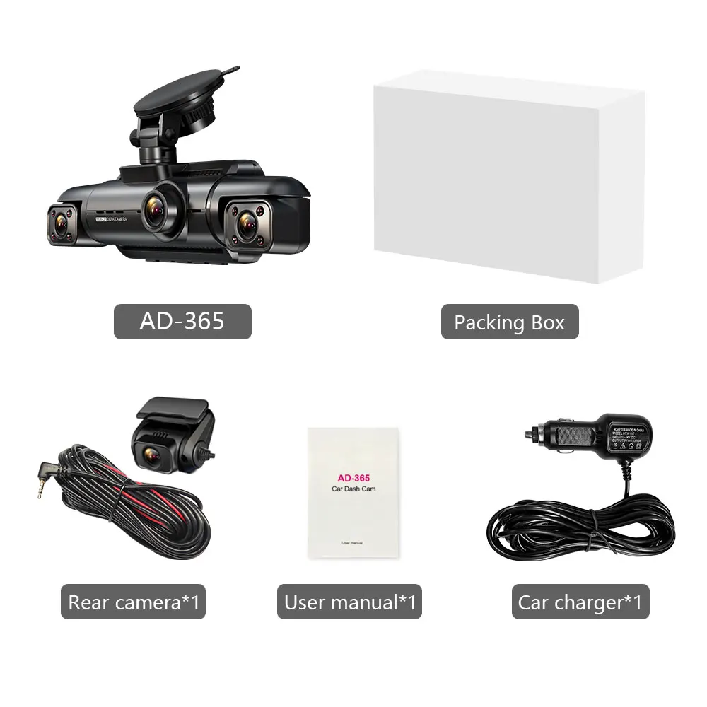 AD365 High Quality Hd 1080P Stream 4 Channel Camera Dashcam Wifi Gps Car Vehicle Dvr Front And Back Dash Cam Cameras For Car