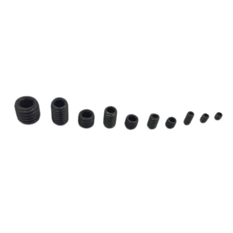SYW-600PCS M3 M5 M6 M8 Hex Head Socket Hex Grub Screw Set Assortment Kit(Black Alloy Steel)
