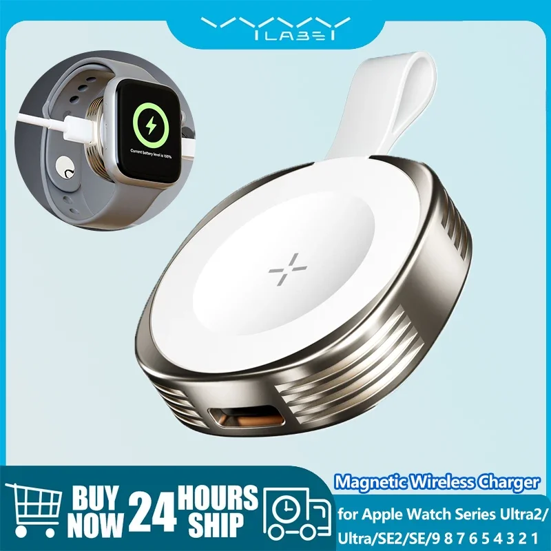 

Vyvylabs 2.5W Magnetic Wireless Charger Fast Charger for Apple Watch Series Ultra2/Ultra/SE2/SE/9 8 7 6 5 4 3 2 1