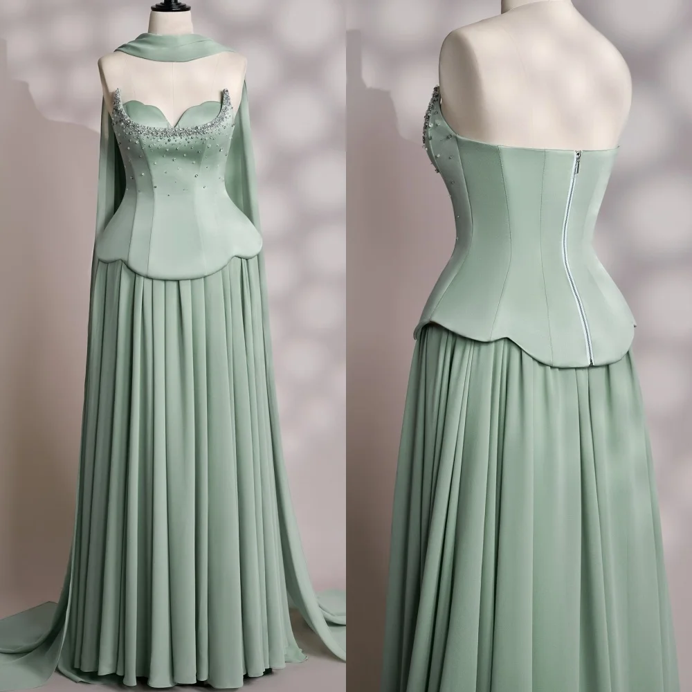 Индивидуальные модные одинаковые шифоновые стразы с бисером, прямые длинные платья без бретелек, платья на заказ, доступны размеры