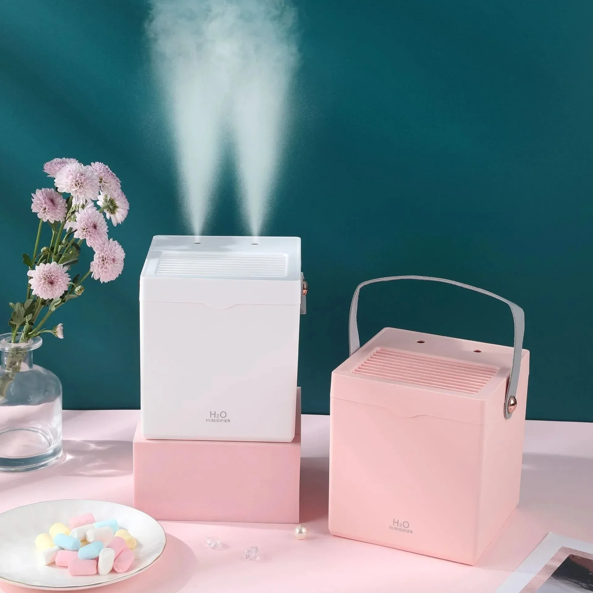 USB home simple double spray humidifier new square capacity Office creative Gift Silent humidifier