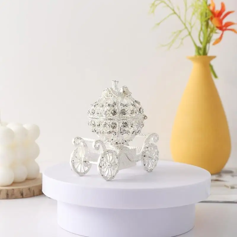 

652F художественная коробка для ювелирных изделий из сплава, декор в форме тыквенных карет с яркими картинами