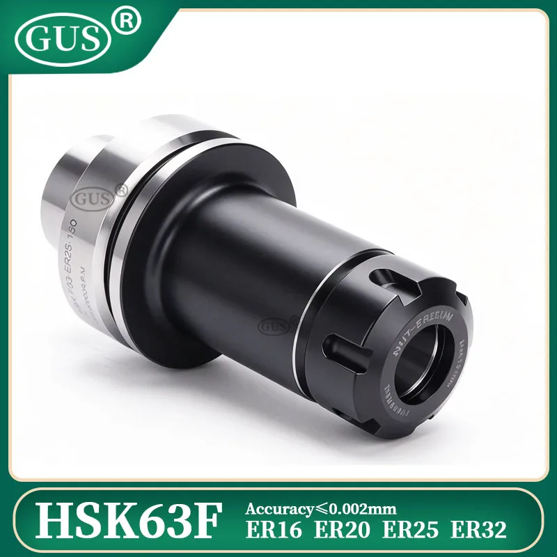 GUS 1 Pcs HSK63 ER HSK63A Tool Holder ER16 ER20 ER25 ER32 150L Nut Collet Chuck HSK CNC Milling Tool Holder Bracket Tool Collet