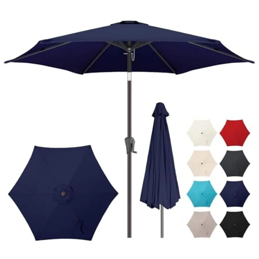 7.5ft Outdoor Patio Umbrella - Table Umbrella Waterproof UV Protection, Sombrillas de Patio with Push Button Tilt, Sun Umbrella