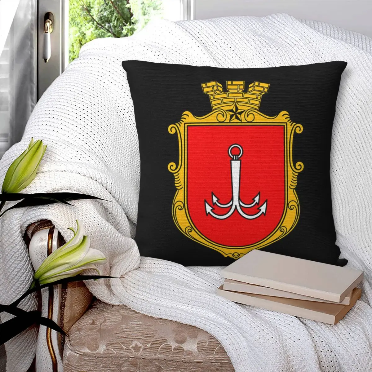 Arms Of Odessa, Ukraine Square Pillowcase Pillow Cover Polyester Cushion Decor Comfort Throw Pillow for Home Bedroom