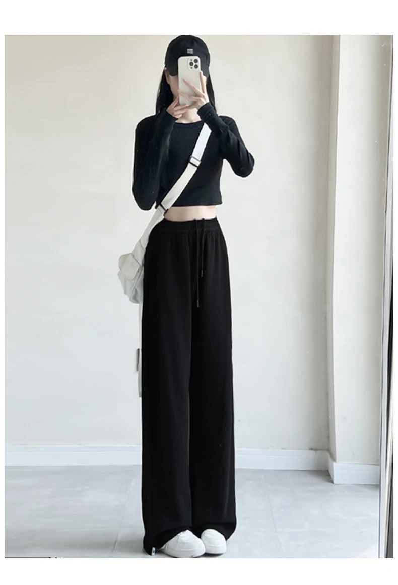 Pants Womens Baggy For Woman Winter Plush Panelled Homewear Cozy Elastic Waistband Thickened Tied Streetwear Multicolor Outdoors