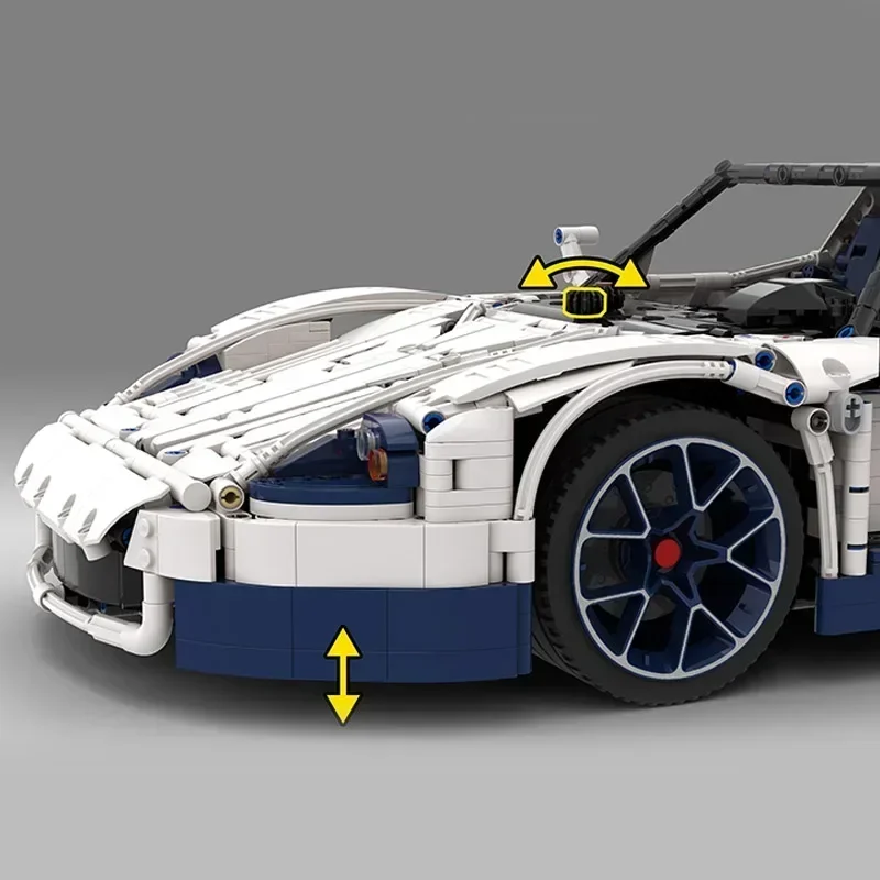 City Car Model Moc Building Bricks  Speed Champion White MC12 Technology Modular Blocks Gifts Christmas Toys DIY Sets Assembly