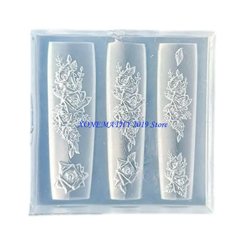 

F42F Epoxy Carving Mold Elegant Embellishments Mold Silicone Jewelry Making Tool